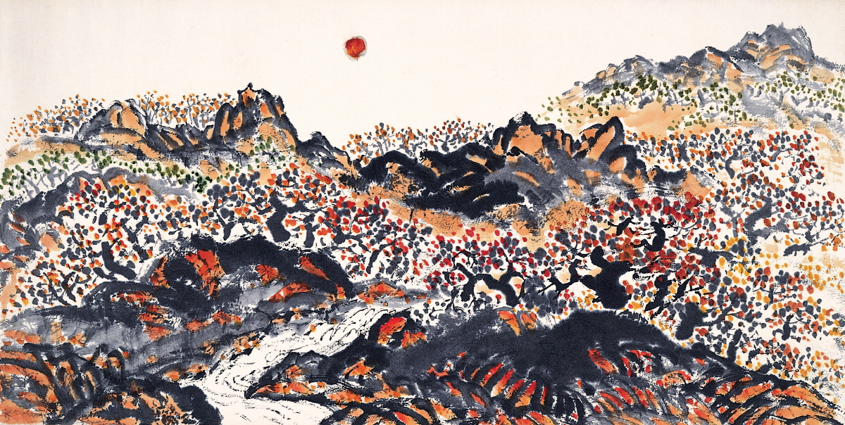점묘가 두드러진 산(1977)