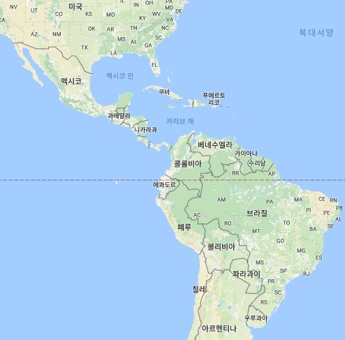 콜롬비아는 남미 서북부에 있다.