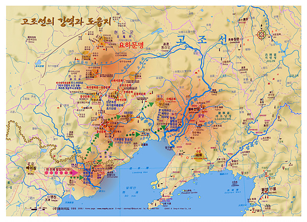 안동립씨가 제작한 '고조선강역과 요하문명' 지도 모습