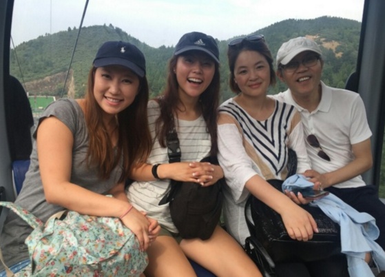 중국 여행 가족사진 