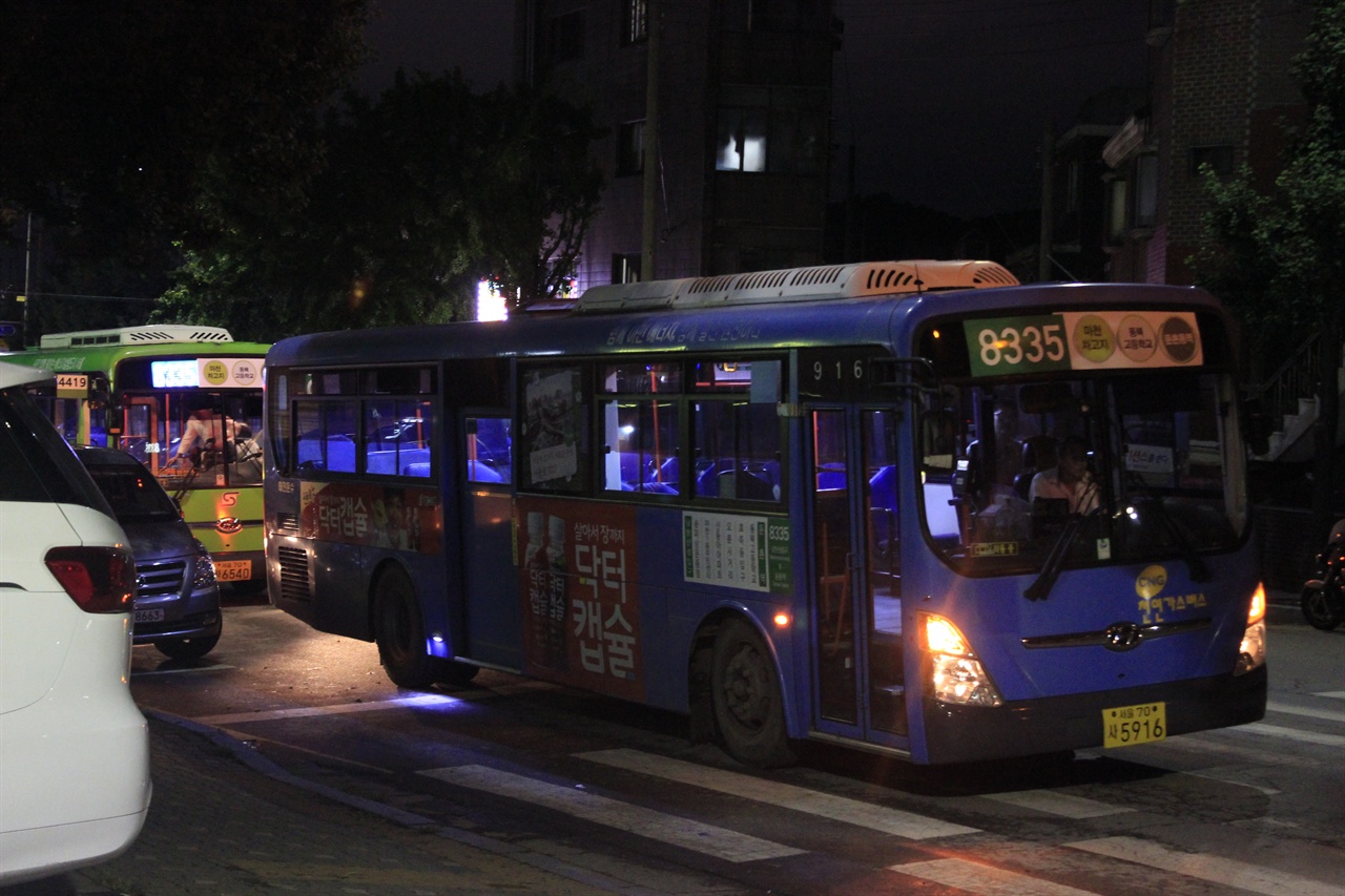 14일 송파상운 철거 문제로 운행 중단 당시 8335번~8337번 버스가 운행되었다.
