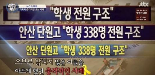 2016년 9월 12일 방송된 JTBC 비정상회담 ‘각국의 충격적인 오보사례’편