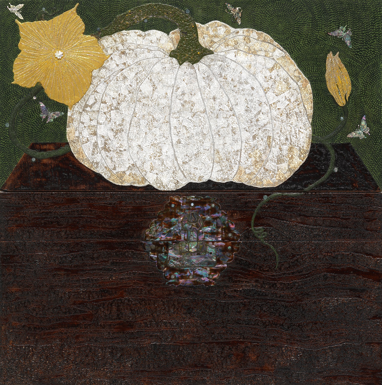 호박(南瓜, pumpkin), 목판에 옻칠기법, 2017, 임선미