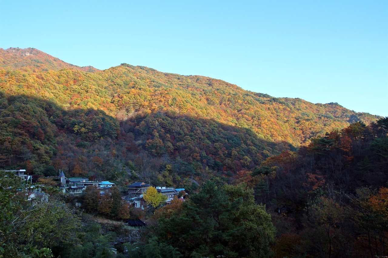 지리산 피아골 맞은편 산능선이다. 