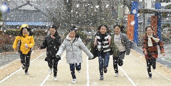 23일 함양초등학교 눈.