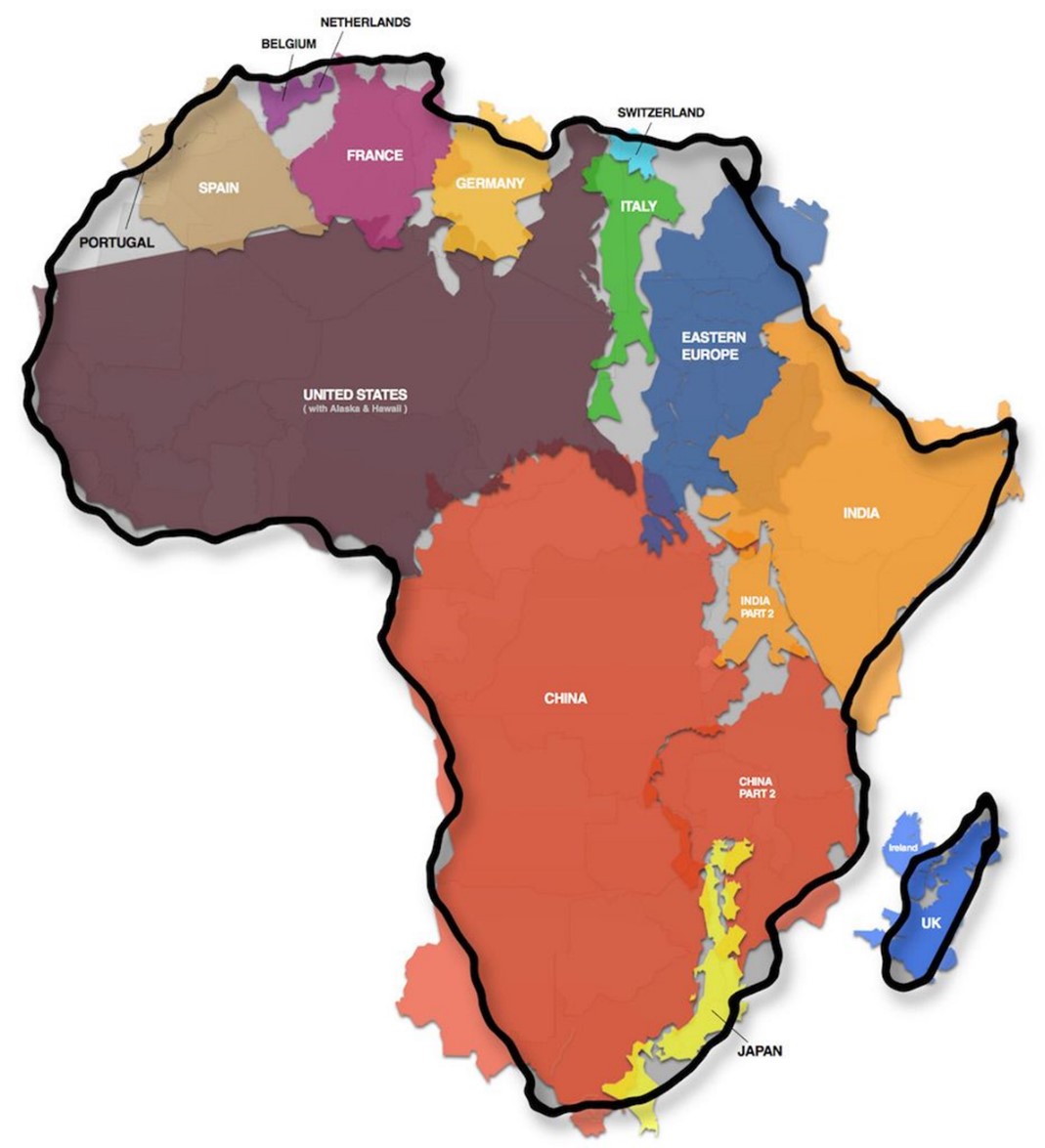 아프리카 실제 크기