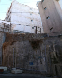 정밀안전진단에서 C등급을 받은 옹벽과 그 위 위태로운 세진빌라.