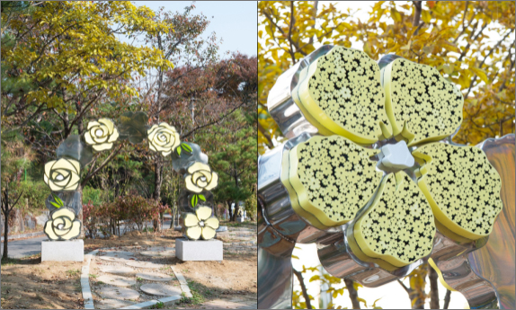 한국도로공사는 경부선 망향휴게소에 '향기를 그리다'라는 테마로 '열린미술관'을 조성했다. 사진은 김병규 작가의 'Dreaming Flower'.