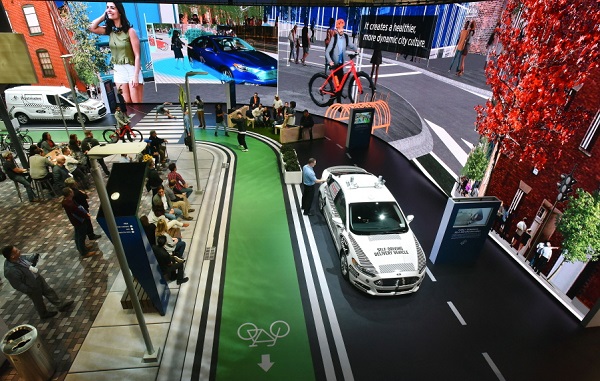 포드자동차가 '2018 씨이에스(CES)'에서 가상으로 구현한 교통 모빌리티 클라우드 