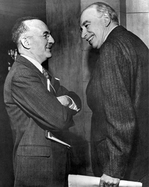 1944년 브레턴우즈 회의에 참석한 해리 덱스터 화이트(사진 왼쪽)와 존 메이너드 케인즈(오른쪽). 