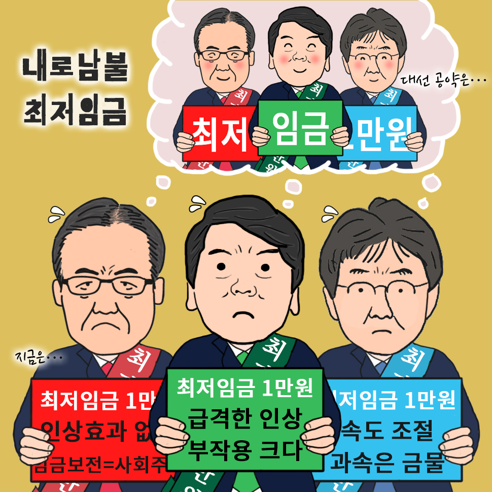  최저임금 1만원, 그때는 맞고 지금은 틀리다?