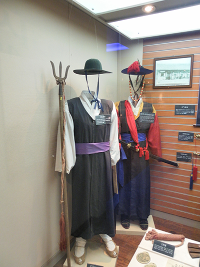  조선시대 무기들. 서울시 종로구 신문로2가의 경찰박물관에서 찍은 사진.