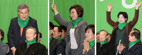 이상돈(왼쪽부터)·장정숙·박주현 의원 등은 소속은 바른미래당이지만 민주평화당을 지지하고 있다.  