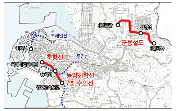  인천시 철도 유휴부지 구간 ⓒ 인천뉴스