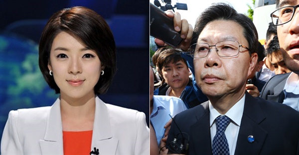  배현진 전 MBC 아나운서(왼쪽)와 길환영 KBS 전 사장(오른쪽). 