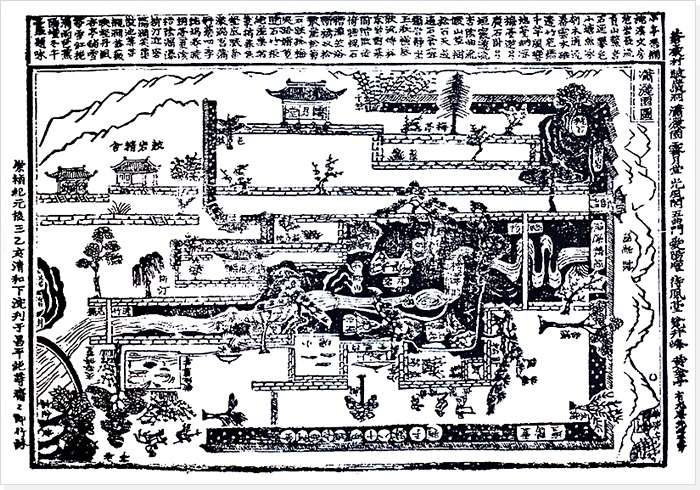 김인후의 <소쇄원 48영>을 토대로 1755년(영조 31)에 소쇄원의 건축물, 조경 등의 공간 구성을 새긴 목판 그림이다.