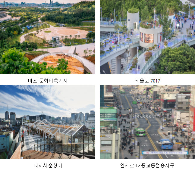 서울시가 진행하는 주요 도시재생 사업지.서울시는 주민참여를 통해 '쇠퇴·낙후 지역 경제활성화', '자연·역사·문화 정체성 강화'를 목표로 도시재생사업을 진행하고 있다.