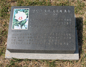 김성국 지사 묘소 앞 표지석