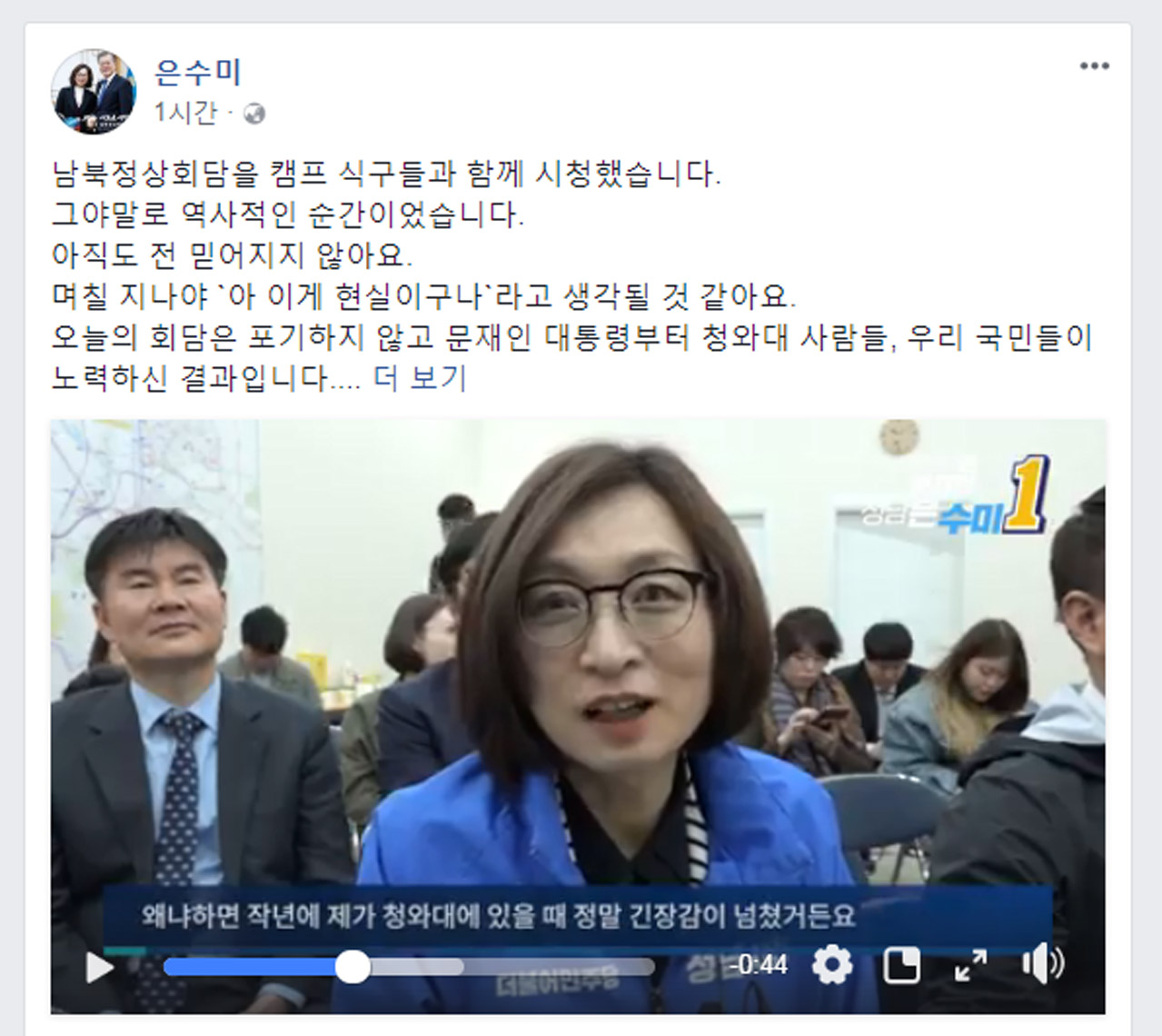 더불어민주당 은수미 성남시장 후보 SNS갈무리