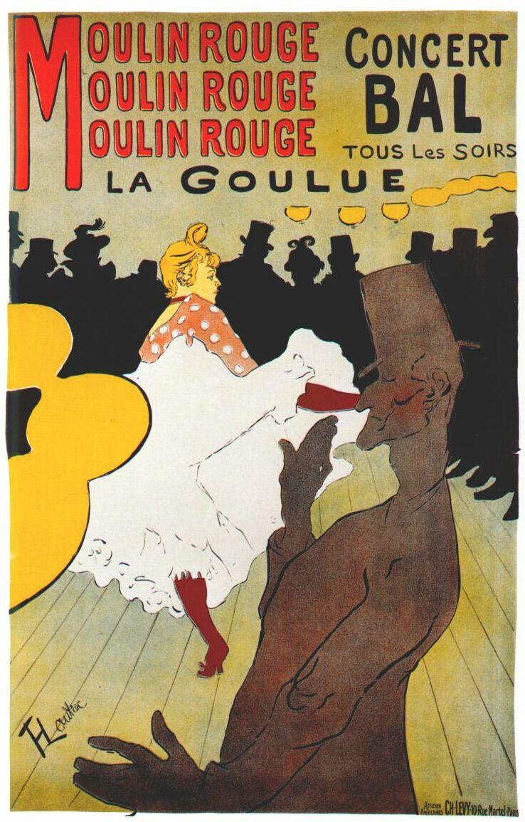 춤추는 물랭루주의 라굴뤼를 그린 로트레크의 광고용 포스터