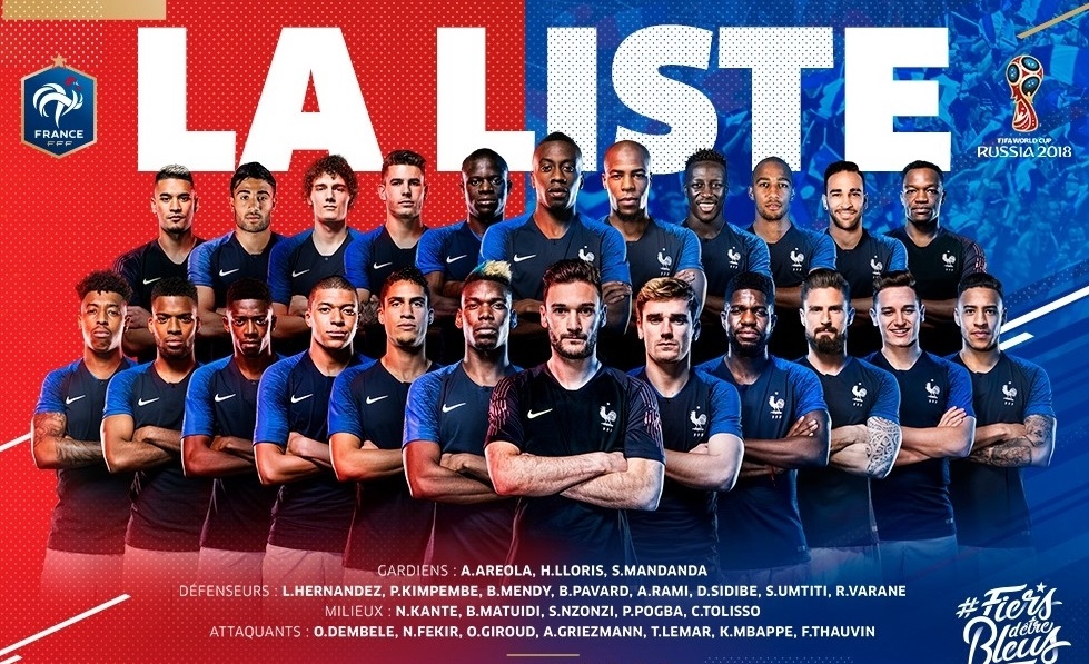  러시아 월드컵에 나서는 프랑스 축구대표 23인의 모습