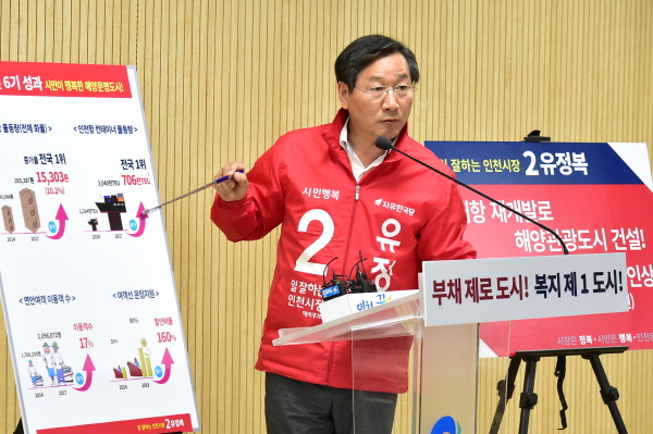 유정복 자유한국당 인천시장 예비후보는 “해양일등도시, 인천”을 위한 13대 공약을 발표했다. 