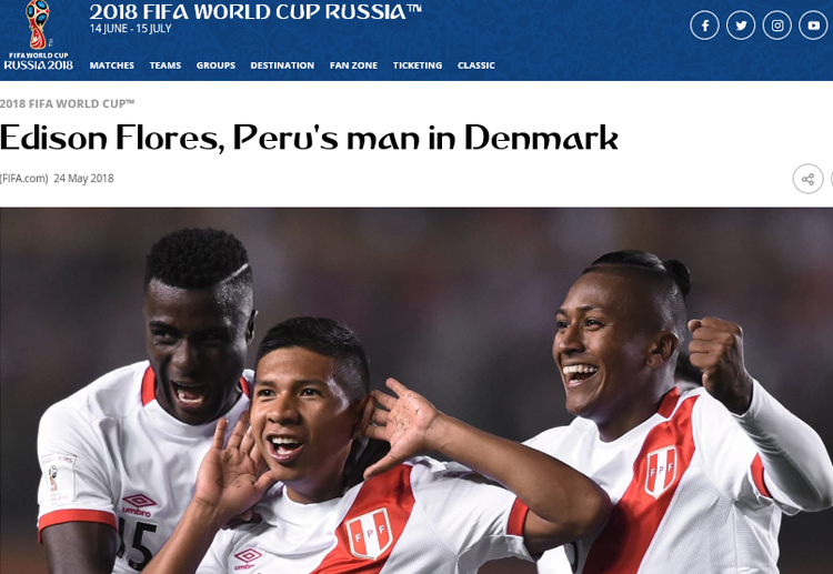 에디손 플로레스 페루가 36년 만에 출전하는 월드컵에서 한풀이에 나선다. 