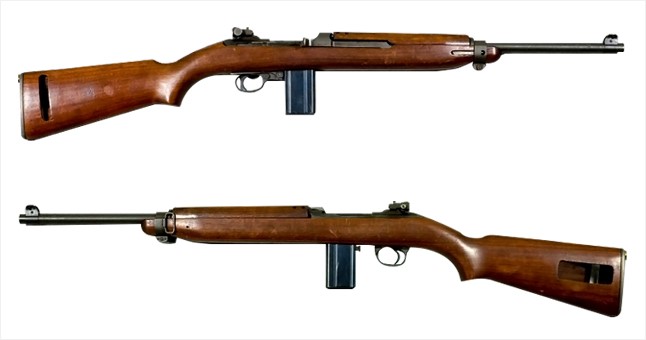 카빈소총. 1941년 미국에서 만들기 시작한 소총으로 중량 2.36kg 유효사거리 200m이다. 필자가 군 복무할 1970년대 전후 이 소총은 소대장 중대장 등 주로 초급지휘관용으로, 경찰들이 많이 사용하였다.  