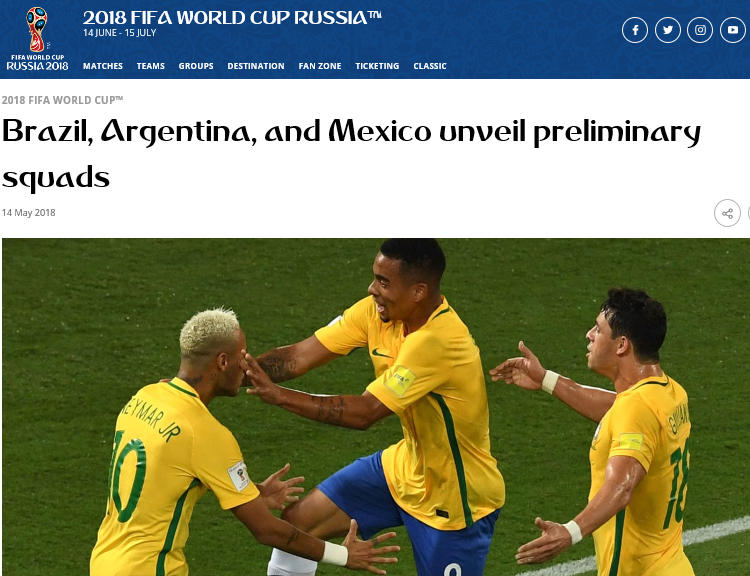 네이마르-제주스 브라질이 네이마르와 제주스를 앞세워 통산 6회 월드컵 우승에 도전한다. 