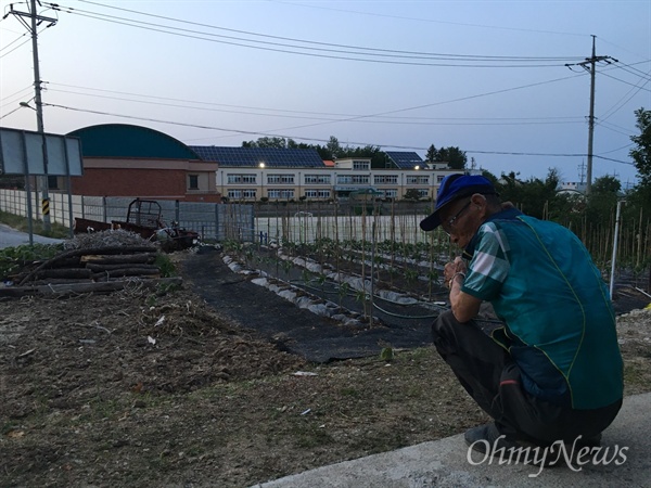  고성군 현내면에 사는 백씨 할아버지가 건너편 대진 초등학교를 보며 시름에 잠겼다.