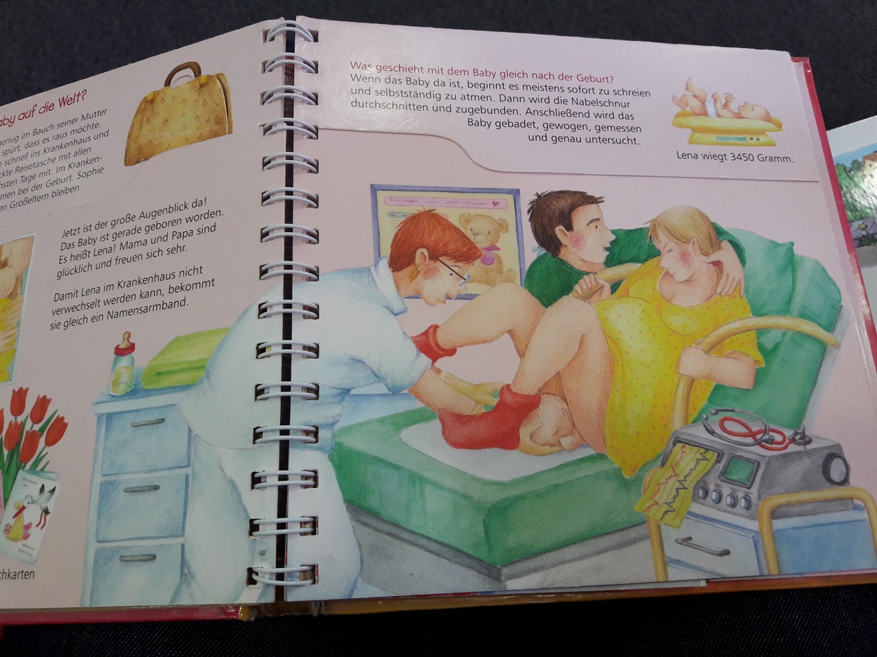 출산하는모습을 설명하는 독일 어린이도서