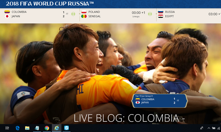 일본 대표팀 일본이 월드컵 첫 경기에서 콜롬비아를 물리치며 파란을 일으켰다. 