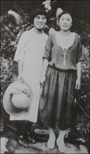 미국에서 활동할 당시의김마리아 지사와 차보석 지사(오른쪽)