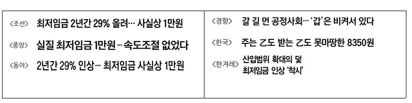 △ 7월 16일 1면 머리기사 비교？ △ 7월 16일 1면 머리기사 비교？