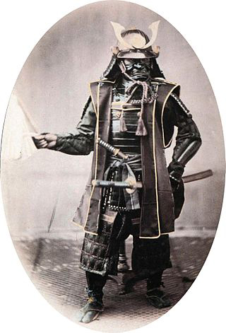  1860년경에 촬영된 일본 무사의 모습. 