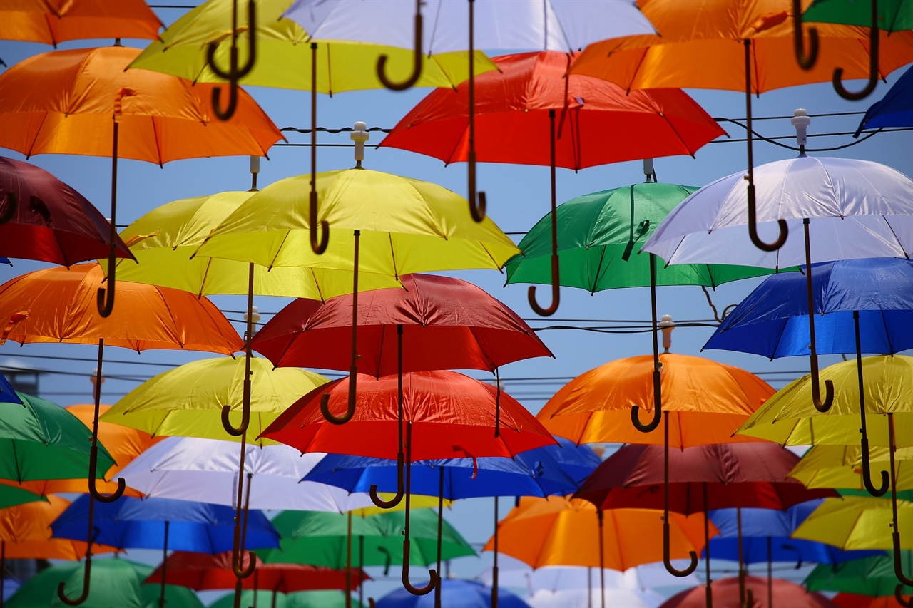 무지개색의 '우산'들