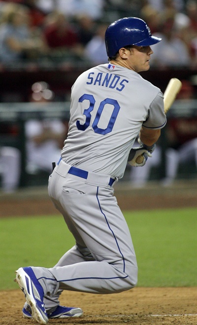  2012년 로스앤젤레스 다저스에서 뛰던 당시의 제리 샌즈.