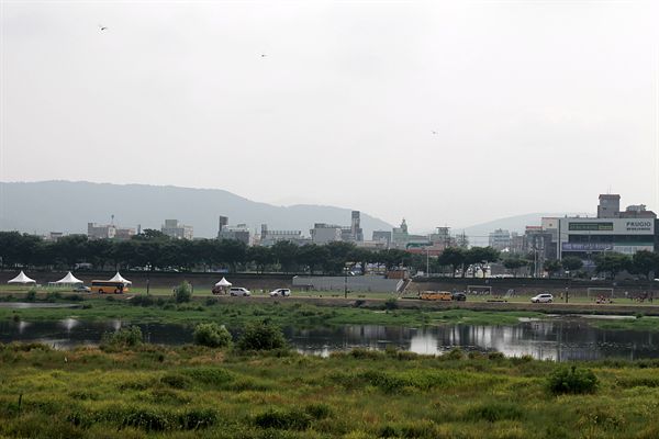 공공 와이파이가 설치된 2018 화랑대기 전국유소년축구대회가 열리는 경기장 주변 모습