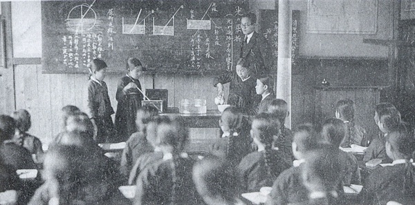 1936년 밀양초등학교의 과학실험.