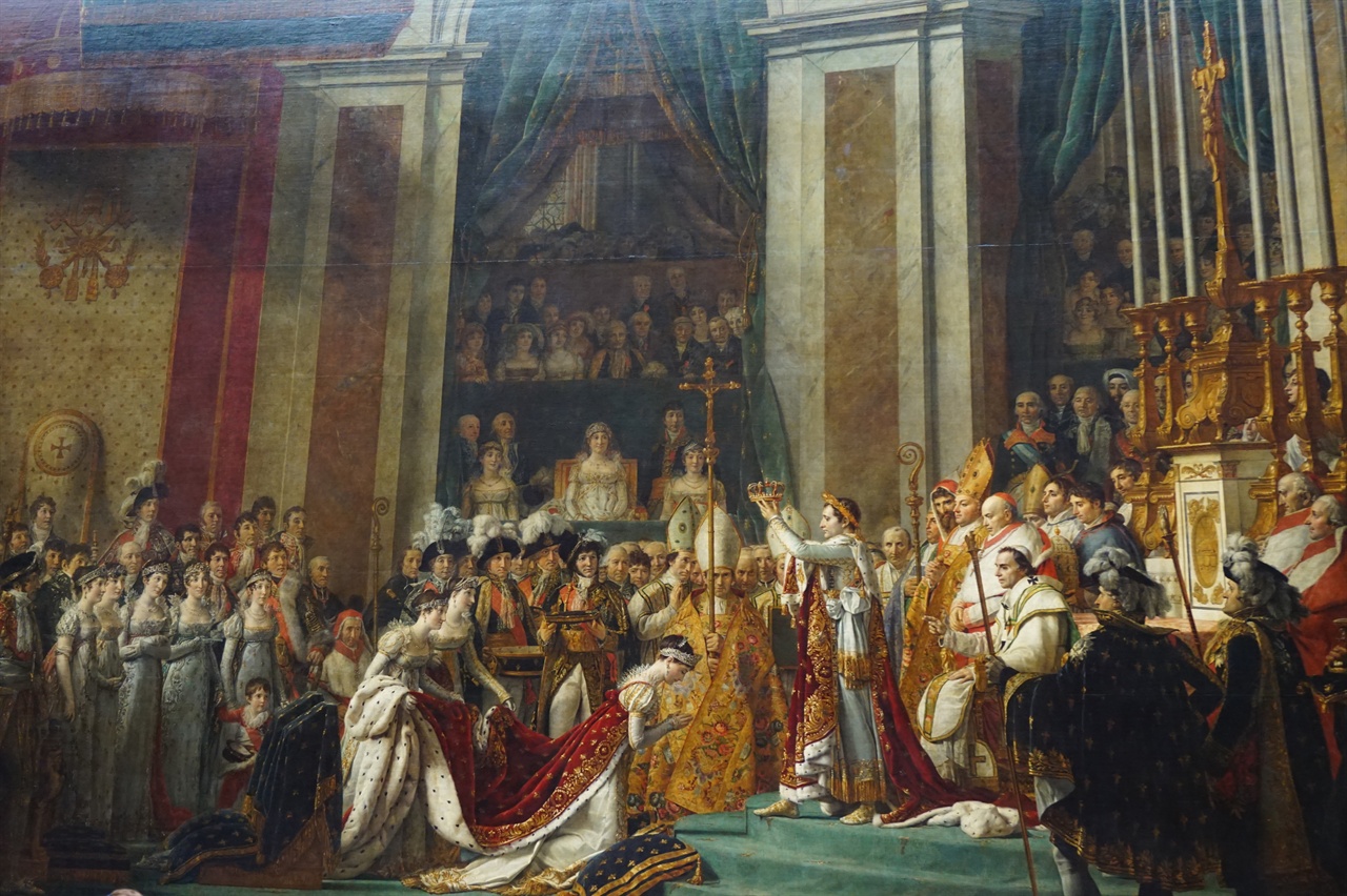 루브르 박물관에 걸려 있는 자크 루이 다비드의 <나폴레옹 대관식>. 1807년작. 