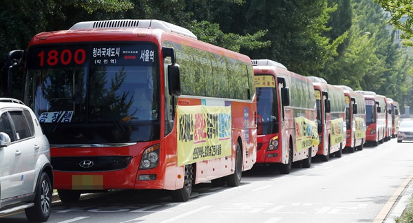 인천 광역버스 업체들이 폐선 신고를 자진 철회했다. (자료사진)