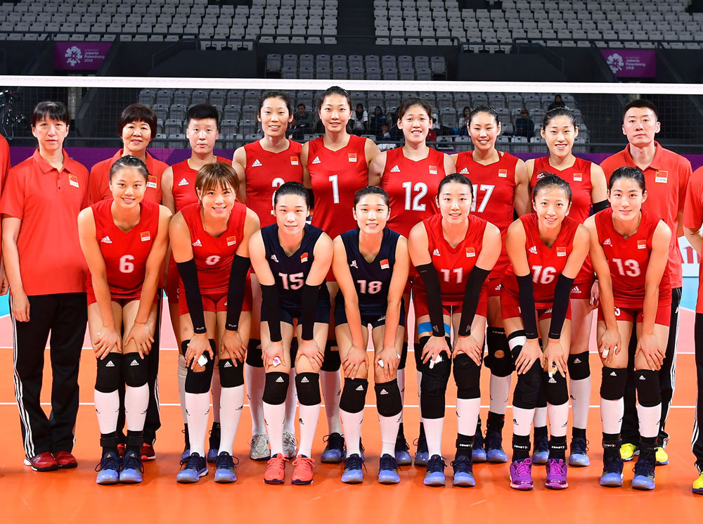  중국 여자배구 AG 대표팀 선수들 