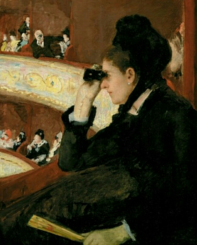 검은 옷을 입고 오페라 관람석에서(메리 커셋,1880.보스톤 파인아트 뮤지엄)