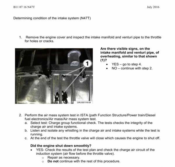 11일 BMW 집단소송을 대리 중인 법무법인 해온과 한국소비자협회가 공개한 디젤차량 흡기다기관 정비기술자료