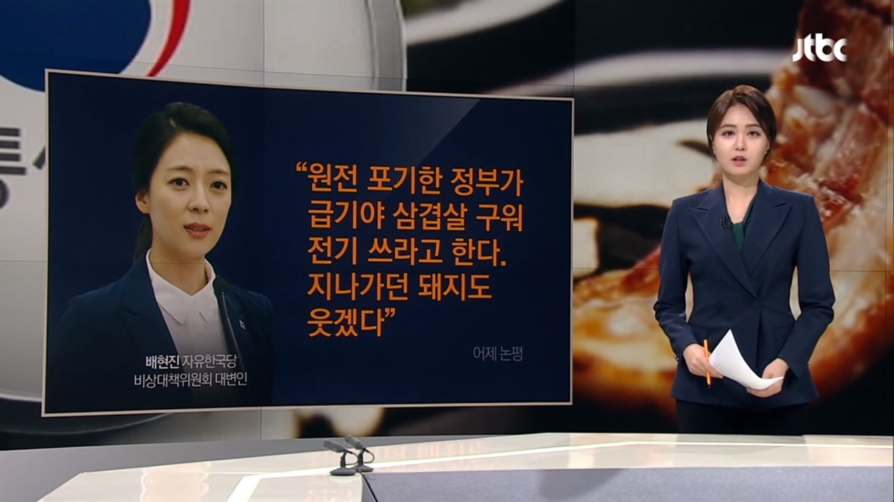  11일 방송된 JTBC <뉴스룸>의 한 장면. 