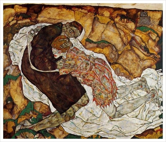 죽음과 소녀(에곤 실레,1915,빈 오스트리아 미술관)