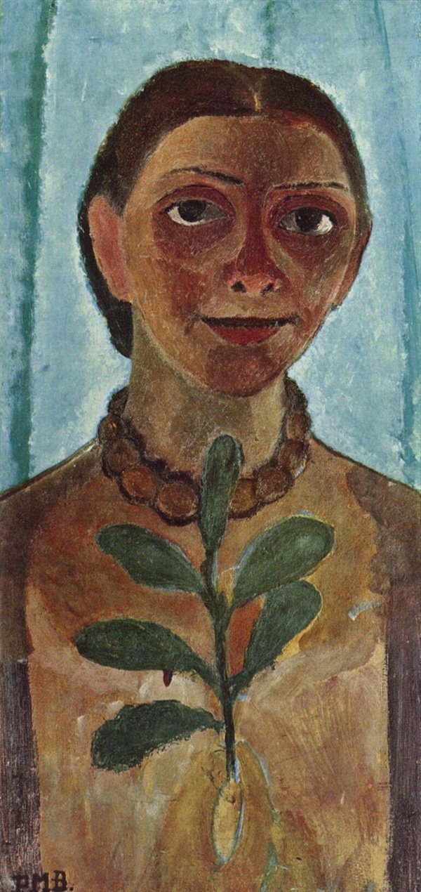 동백나무 가지를 든 자화상(파울라,1907,에센 폴크방 미술관)