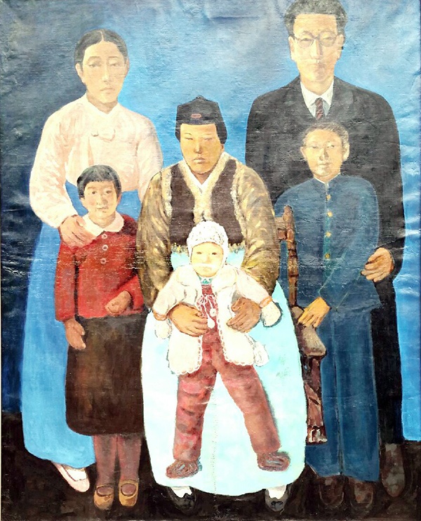  김두환 화백이 1941년 그린 ‘가족(130㎝×162㎝)’.