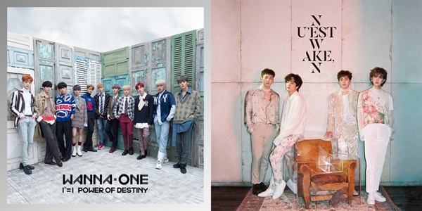  워너원 < 1¹¹=1 (POWER OF DESTINY) >, 뉴이스트 W < WAKE, N > 표지
