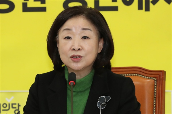  심상정 국회 정치개혁특별위원회 위원장이 16일 오전 국회에서 선거제도개혁 관련 기자간담회를 하고 있다.